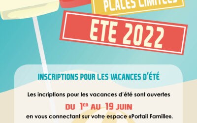 Inscriptions ALSH – Vacances d’été