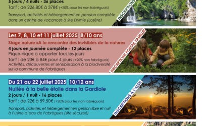 Eté 2025 : Les séjours jeunesse sont ouverts aux inscriptions !