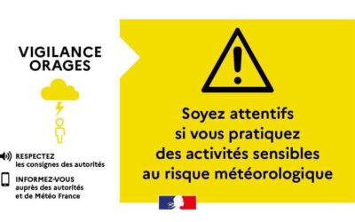 Département placé en vigilance jaune – orages